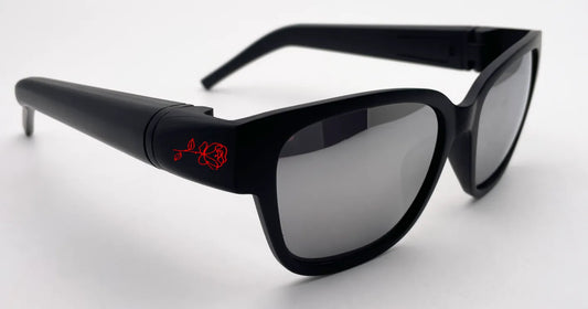Crimson Smoke sunglasses with hidden storage