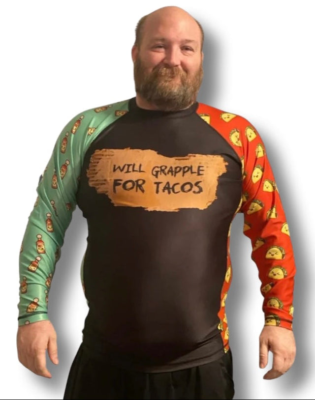 Will Grapple For Tacos Rashguard