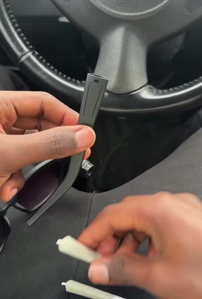 Crimson Smoke sunglasses with hidden storage